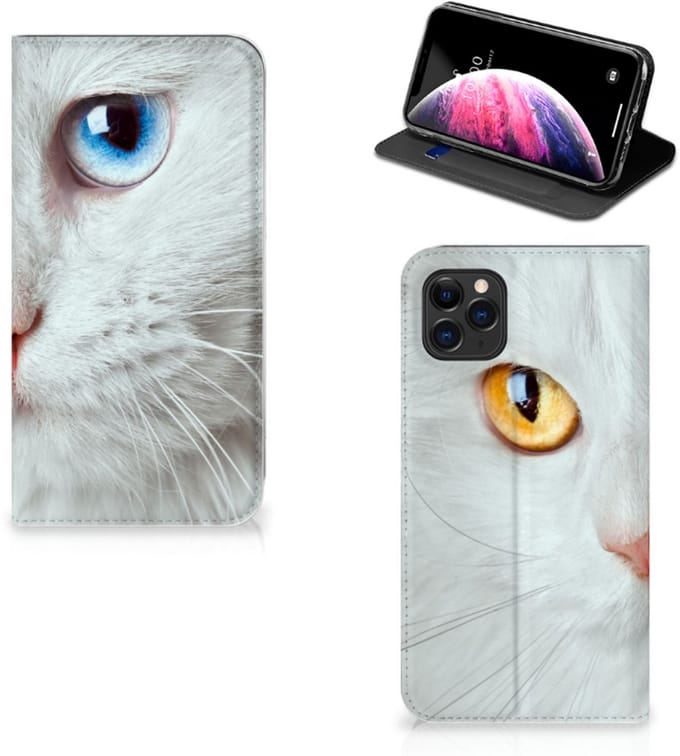 Apple iPhone 11 Pro Max Hoesje maken Witte Kat