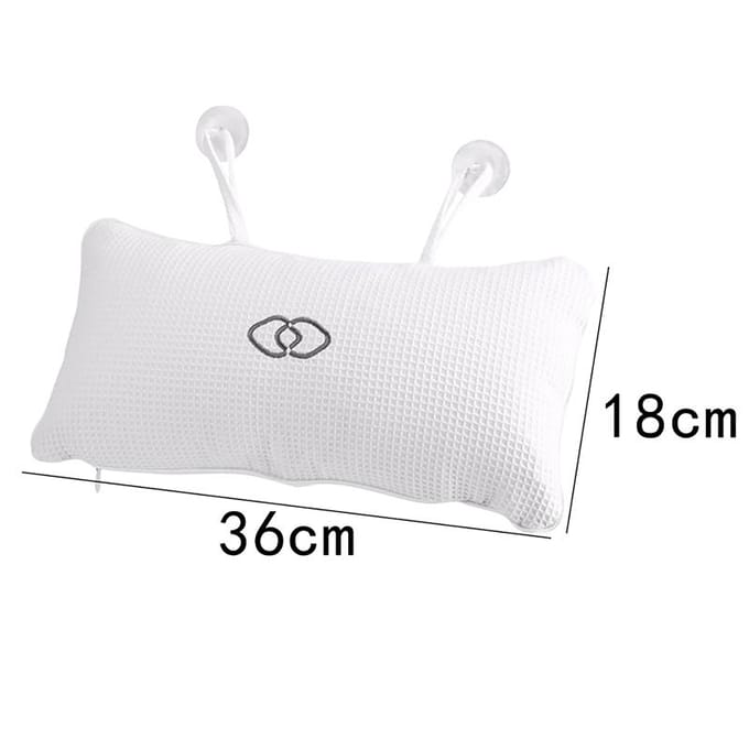 Coussin de baignoire antidérapant pour le cou et le dos, appui-tête doux, massage à ventouse, accessoires pour jacuzzi blanc