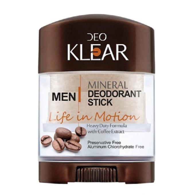 DEOKLEAR Minerale deodorantstick 70 g. (Leven in beweging) - Energetiserende formule met koffie-extract 70 g. black