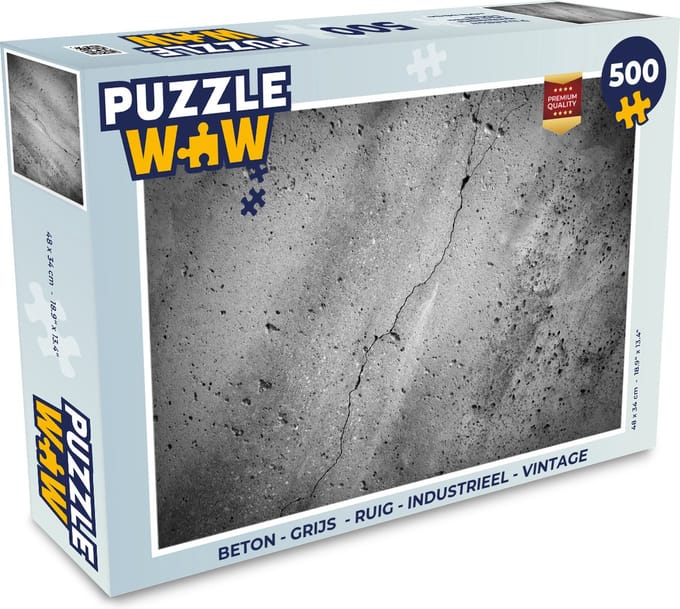 Puzzel Beton - Grijs - Ruig - Industrieel - Vintage - Legpuzzel - Puzzel 500 stukjes