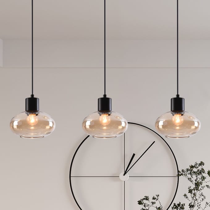 LumenXL - Hanglamp Vere - amber glas, 3-lichts