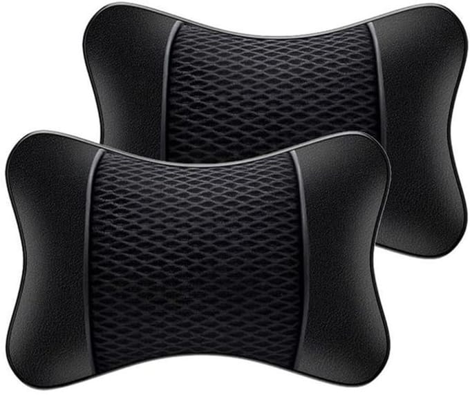 Hoofdsteunkussens Set - Neksteunen Auto - Comfortabel Rijden - Ergonomisch Ontwerp - 2 Stuks - Zwart