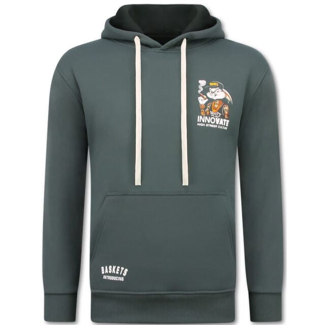 Oversized Hoodie Heren met Capuchon - Gangster Chicago - Dik Geweven - 5792 - Grijs