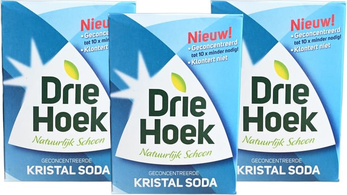 3x Driehoek Kristal Soda 600 gr