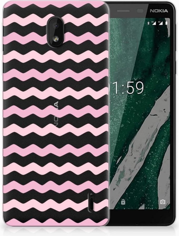 Nokia 1 Plus TPU bumper Waves Roze
