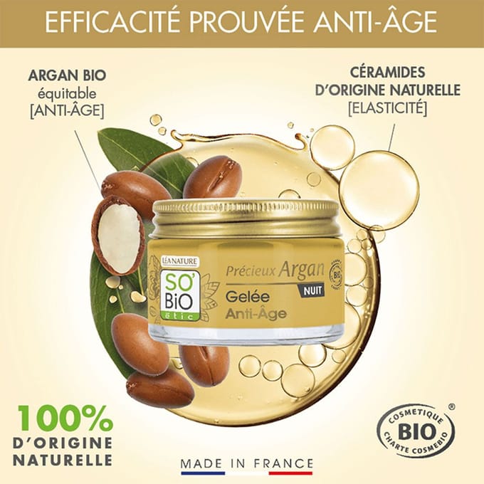 SO'BiO étic Night Gel Anti Age Precieux Argan