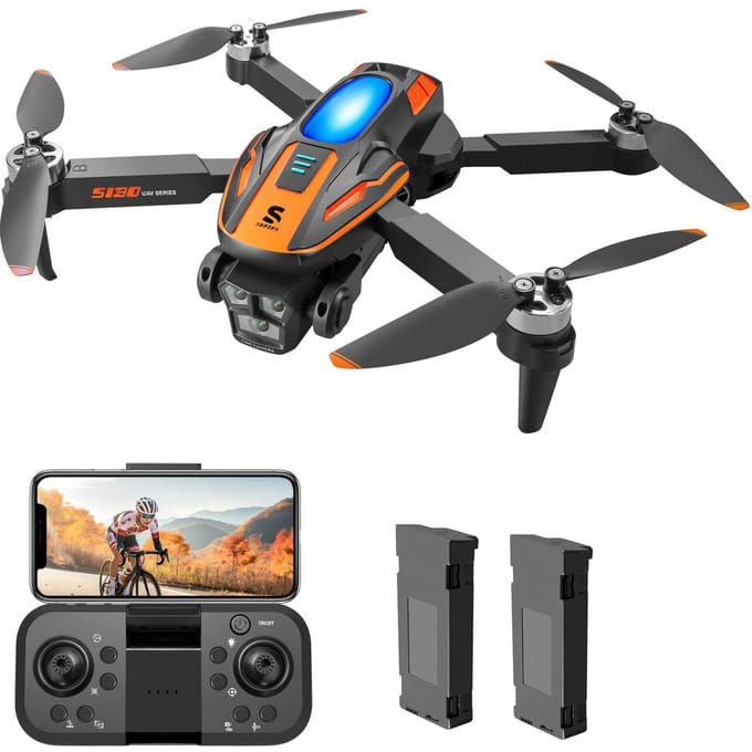 Drone télécommandé Avion télécommandé avec double caméra 480P Moteur sans balais avec 2