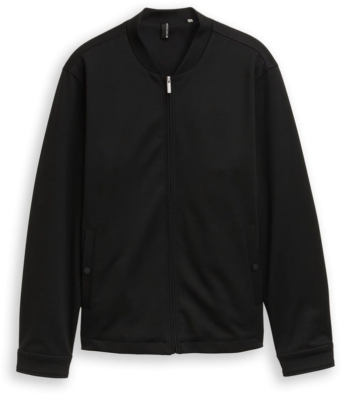Tom Tailor - Piqué blouson Jasje met bomberkraag - Maat S - Black