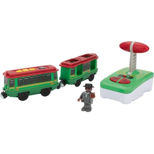 Trein - Bestuurbare trein met licht- en geluidseffecten - TRAM - Incl. batterijen - voor - Houten treinbaan - Houten trein - Playtive - VI Online Products