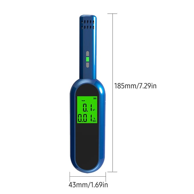 Oplaadbare ademalcoholtester LCD digitale blaastest Blaasalcoholtester Draagbaar blauw