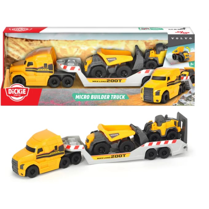 Dickie Toys Mack/Volvo - Micro Constructie - 32 cm - Speelgoedvoertuig