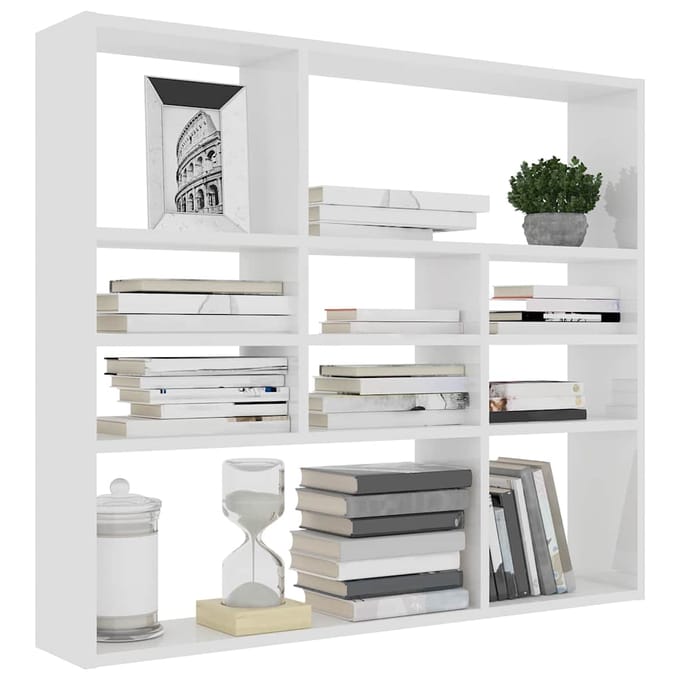 vidaXL - Wandschap - 90x16x78 - cm - bewerkt - hout - wit