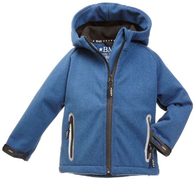 BMS Softknit-jassen met capuchon voor kinderen, koningsblauw
