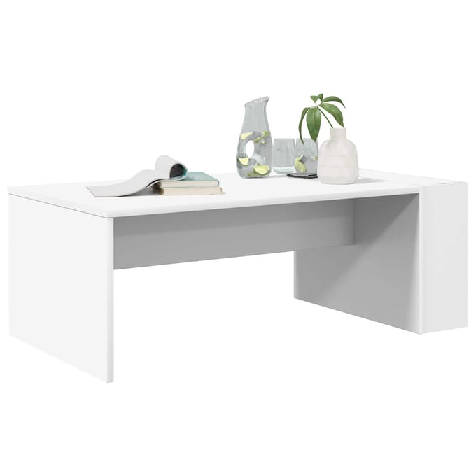vidaXL - Salontafel - Wit - 95 - x - 50 - x - 34 - cm - Bewerkt - hout