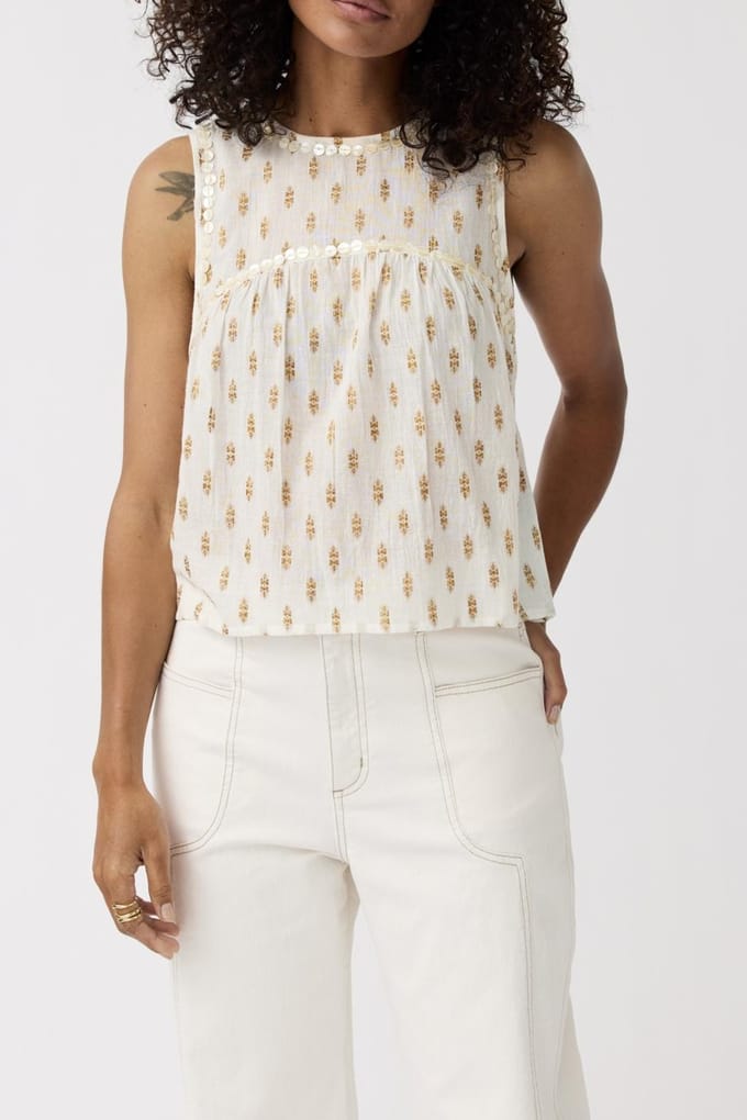 Alchemist Top Chloe Off White / Gold Taglia: 38 | Magliette intime Outlet | Donna | Bianco