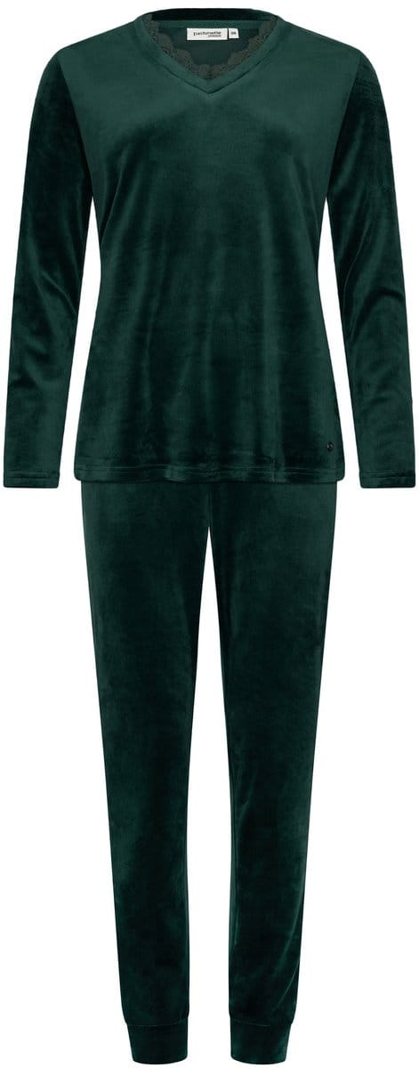 Pastunette Premium - Pyjama - Emerald - Velours - Donkergroen - Maat 42