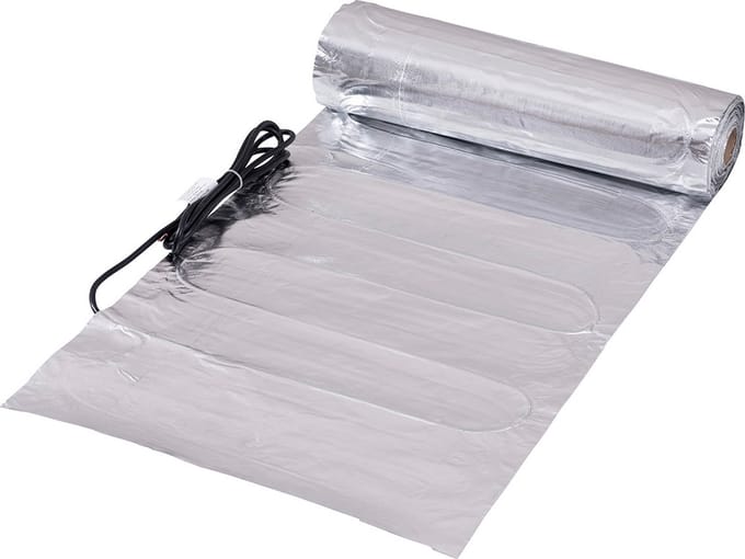 Losse folie mat elektrische vloerverwarming van 150 watt per m², 2 m²