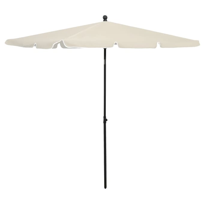 vidaXL - Parasol - met - paal - 210x140 - cm - zandkleurig