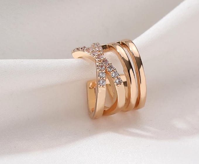 4 Rijen ear cuff | goud gekleurd
