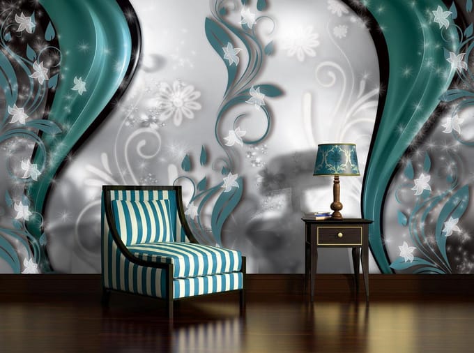 Floral Pattern Abstract Photo Wallcovering