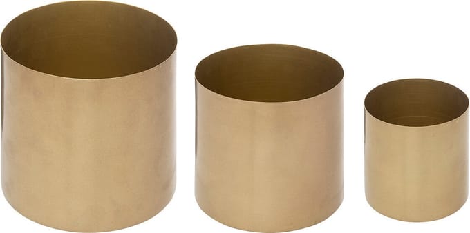Atmosphera Set van 3 bloempotten Ø10/12/14cm - Goud