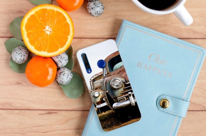 Honor 20 Lite Siliconen Hoesje met foto Vintage Auto