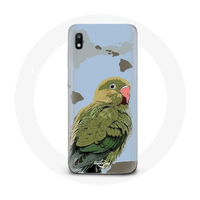 Coque - Samsung - Galaxy A10 - Souple - Perruches Oiseaux - Vert vert