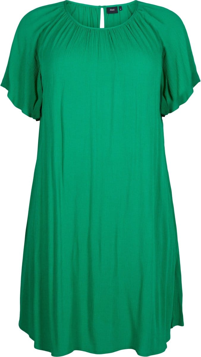 ZIZZI EROSE, S/S, ABK DRESS Dames Jurk - Green - Maat M (46-48)