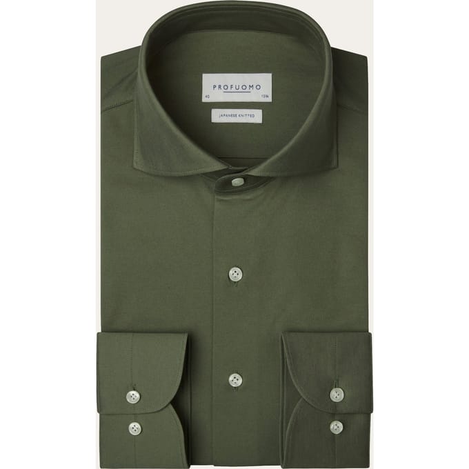 Profuomo Profuomo Overhemd Japanse Knitted Green  41