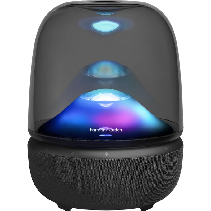 Harman Kardon Aura Studio 5 - Premium Bluetooth Design Speaker - 360° Geluid & Ambient Lighting - Draadloze Luidspreker met Subwoofer - Zwart