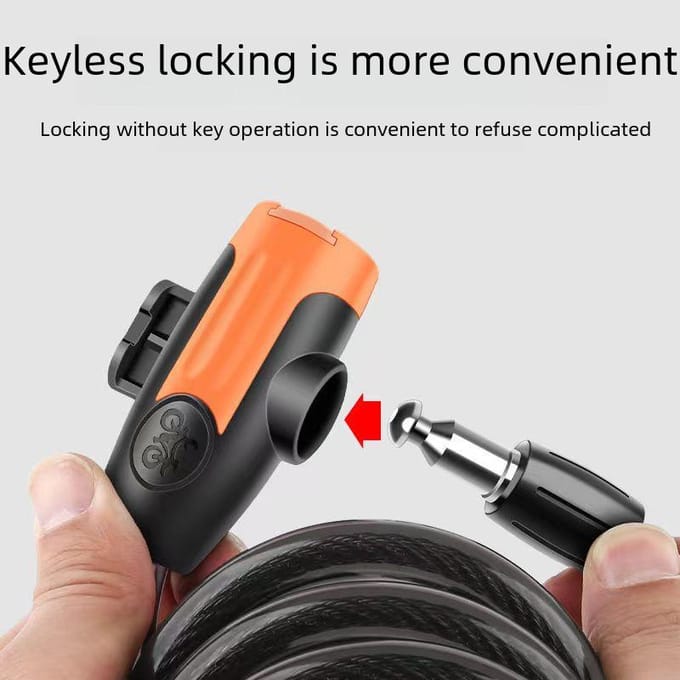 Antidiefstal draagbaar kabelslot voor fietsen en e-bikes black