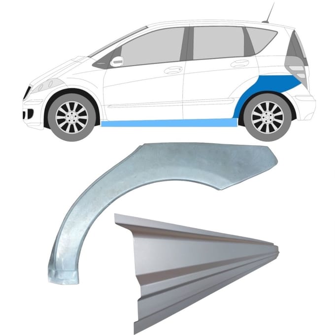 Reparatiepaneel dorpel + achterspatbord voor Mercedes A-Class W169 2004-2012