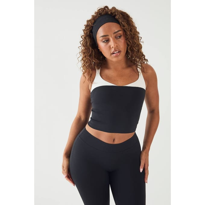 Dames Dsgn Studio Sculpt Contrast Vest Top | Zwart | Maat: Large