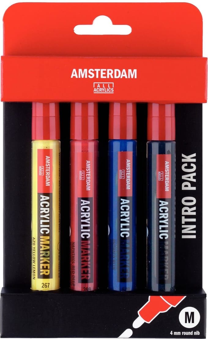Amsterdam Acrylmarker intro set | 4 kleuren