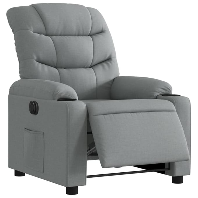 vidaXL - Fauteuil - elektrisch - verstelbaar - stof - lichtgrijs