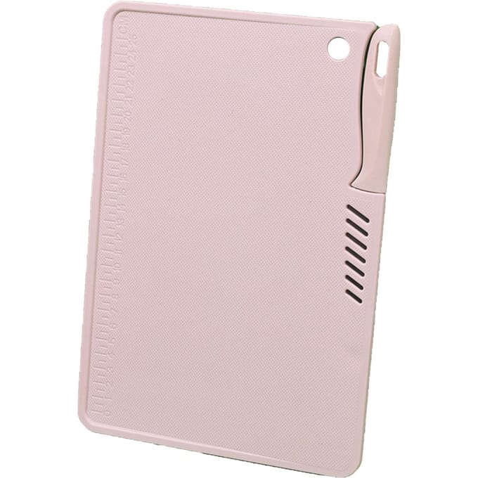 Plastic Gebruikssnijplank Veilig Multifunctioneel Draagbaar Fruit Hakbord Met Mes Ophanging roze