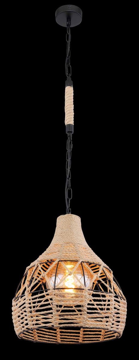 Globo - hanglamp - Halia - naturel - metaal - Ø 30cm - E27 - 15671H