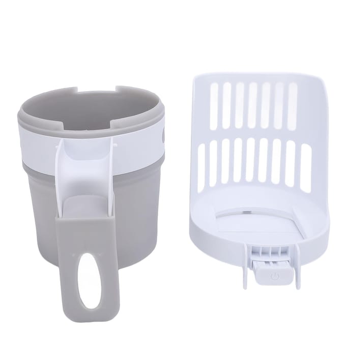 Pelle à Litière pour Chat avec Support Grande Capacité Anti-éclaboussures Pliable Pelle à Litière Intégrée pour Chat white