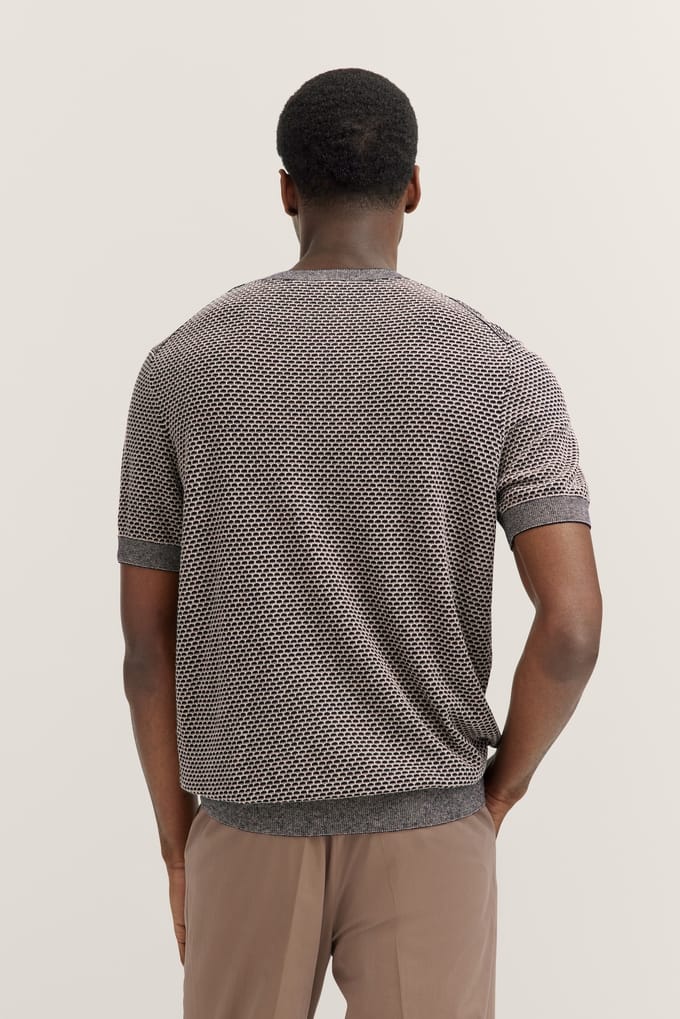 Bugatti Herren Gebreid shirt met honingraatstructuur