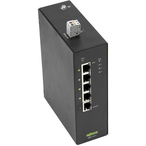 WAGO 852-1411 852-1411 Industrial Ethernet Switch 10 / 100 / 1000 MBit/s PoE-functie