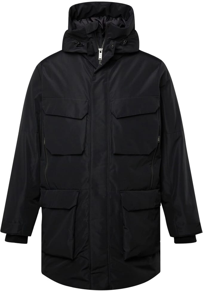 JP 1880 - Heren - Parka capuchon veel zakken - Zwart - Maat L