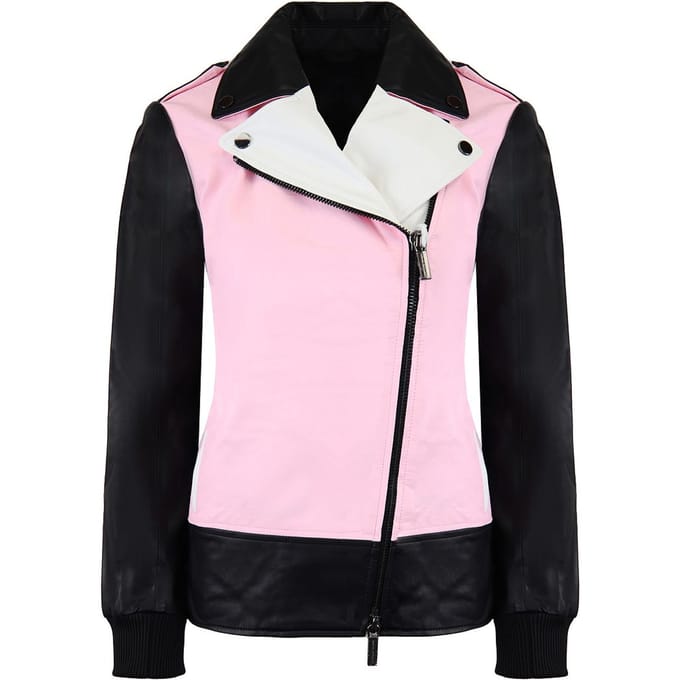 Armani Exchange Leren Jas Dames Zwart/Roze