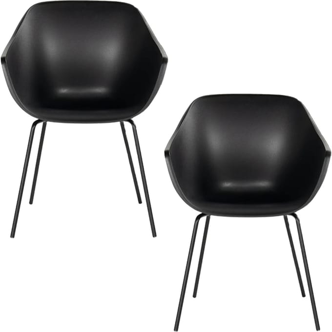 Hartman Eetkamerstoel Julia – Set van 2 - Max.125 kg  – 59 x 57 x 83 cm - Zwart