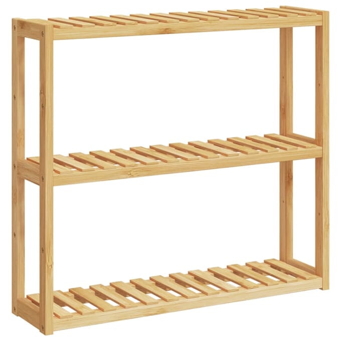 vidaXL - Badkamerrek - 3-laags - wandmontage - 60x15x54 - cm - bamboe