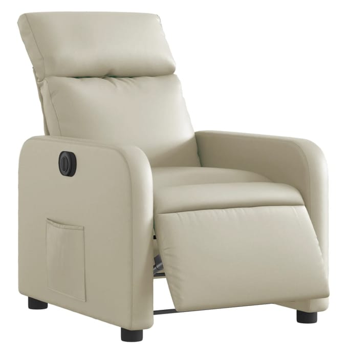 vidaXL - Fauteuil - elektrisch - verstelbaar - kunstleer - crèmekleurig
