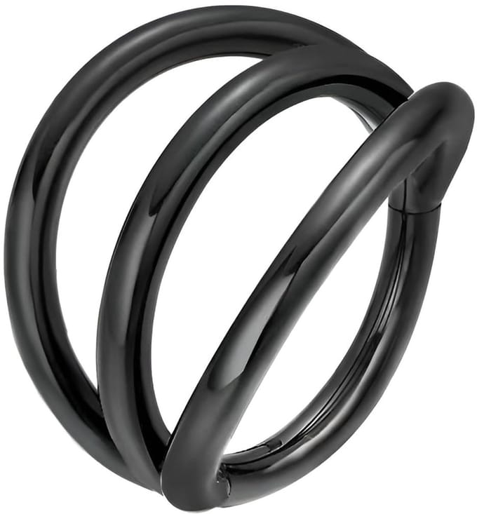 Dailygoods- Neusring Opklapbaar - Septumring - Dubbele Ring - Kraakbeenpiercing - Roestvrij Staal 316 - Diameter 8 mm - Piercing