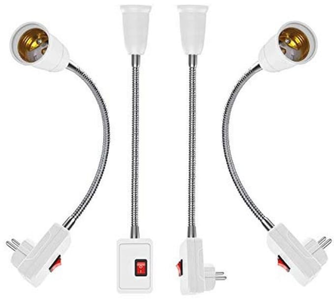 4x E27 LED Wandlamp met Schakelaar - Flexibele Fitting voor Veilig en Comfortabel Gebruik