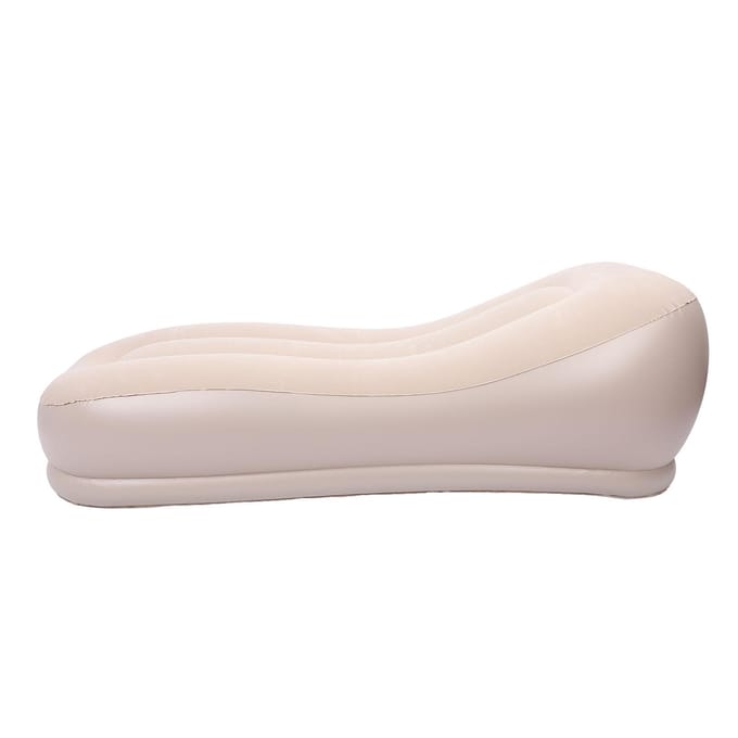 Zelfopblazende bank, snel opblazend, ergonomisch, huidvriendelijk, opblaasbare bank, draagbare opblaasbare bank beige