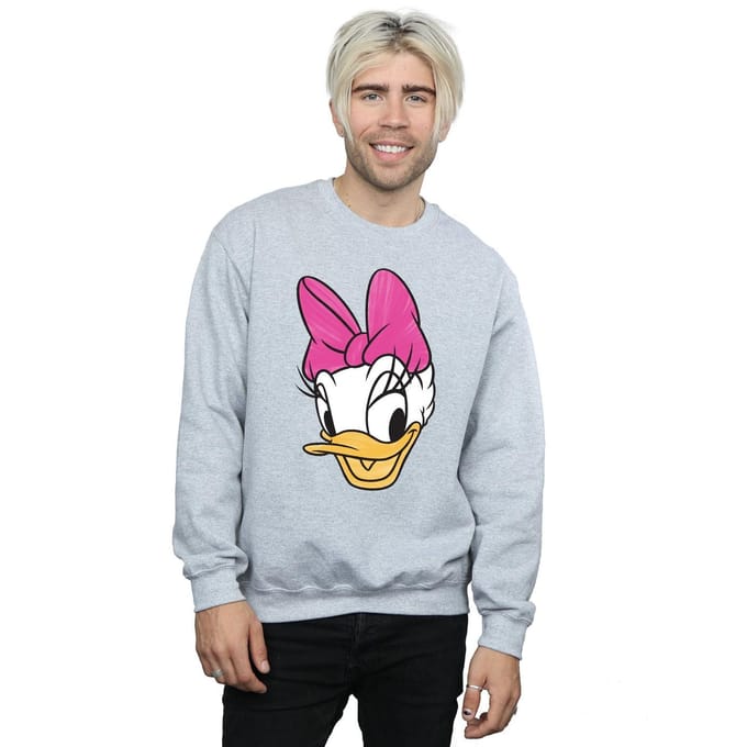 Disney Heren Daisy Duck Hoofd Geschilderd Sweatshirt (Sportgrijs)