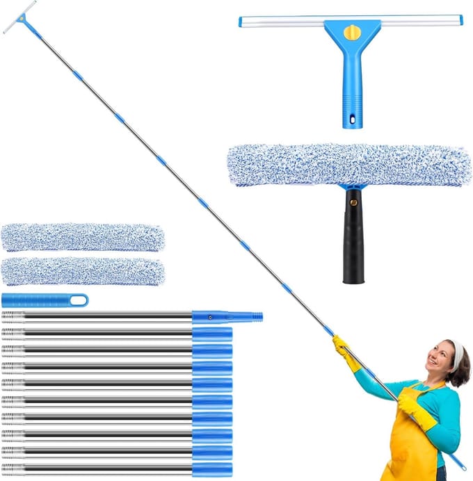 Raamwisser Telescoop - Grote Ramen Schoon - Streeploos Reinigen - Verstelbare Lengte - 134 cm Max